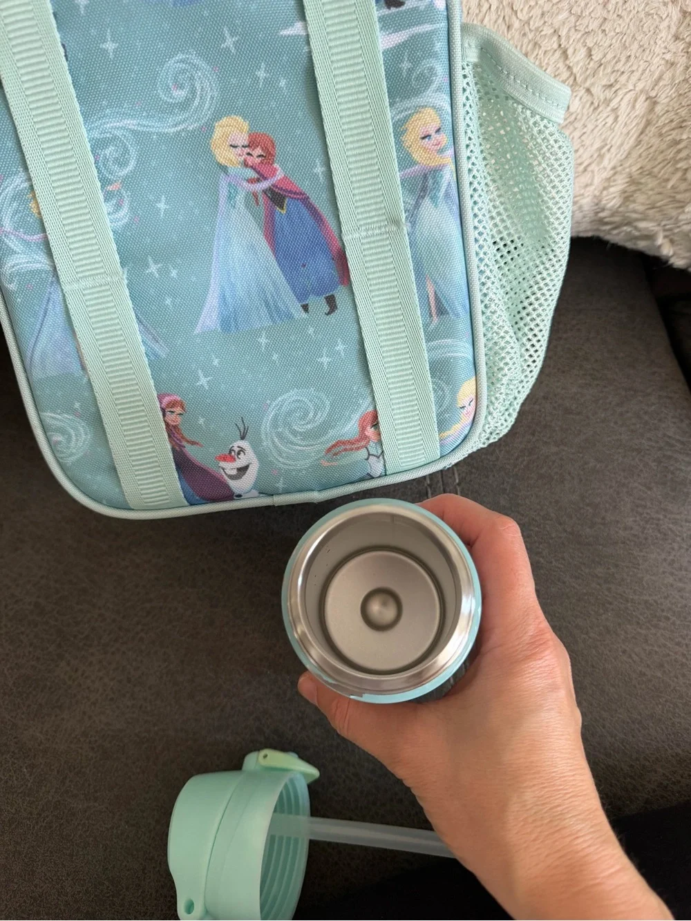 Pottery Barn Kids Mint Frozen Lunch Bag and Bottle Set